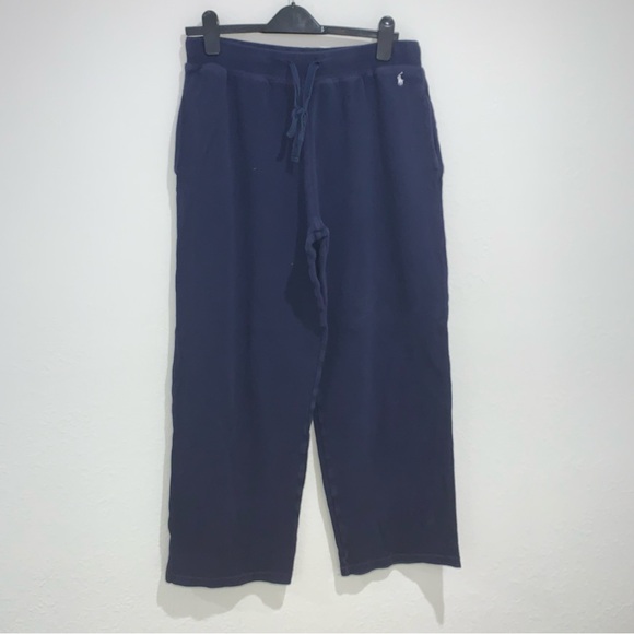 Polo Ralph Lauren navy blue waffle knit sleep pants loungewear size large pocket - Picture 2 of 11